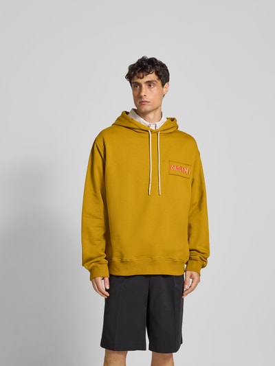Marni Regular Fit Sweatshirt mit Logo-Patch Senf 4