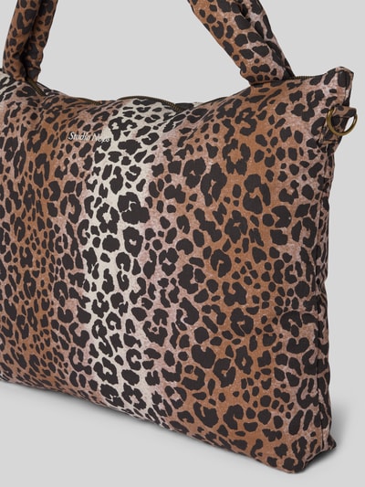 STUDIO NOOS Torebka z wyhaftowanym logo model ‘Hazel’ Orzechowy 3