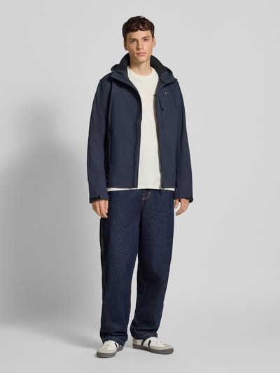 Superdry Kurtka softshell z kieszeniami zapinanymi na zamek błyskawiczny Ciemnoniebieski 1