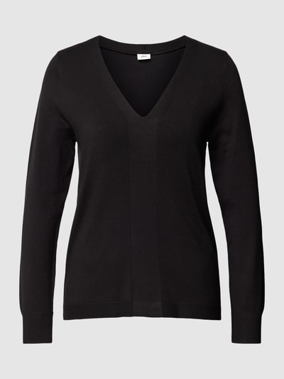 s.Oliver BLACK LABEL Strickpullover aus Viskose-Mix mit V-Ausschnitt Black 2