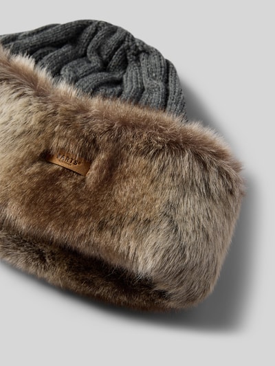 Barts Wollmütze mit Kunstfellbesatz Taupe 2