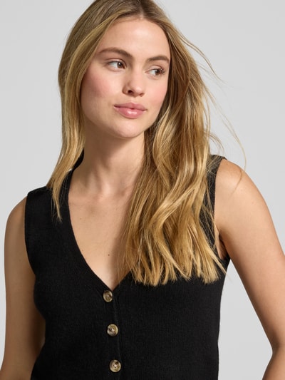 Christian Berg Woman Mouwloos vest van puur kasjmier Zwart - 3