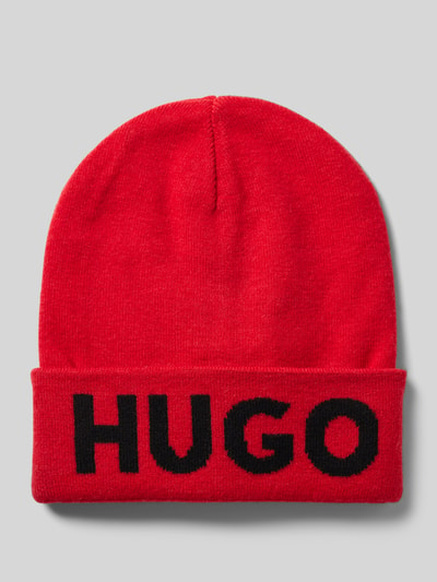 HUGO Beanie mit Label-Print Rot 1