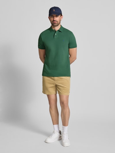 Polo Ralph Lauren Custom Slim Fit Poloshirt mit Label-Stitching Hellgruen Melange 1