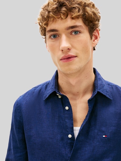 Tommy Hilfiger Regular Fit Freizeithemd aus reinem Leinen Marine 3