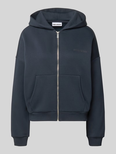 Review Oversized Sweatjacke mit Kapuze Dunkelblau 2