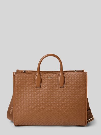 BOSS Henkeltasche mit Label-Applikation Modell 'SANDY TOTE SQ' Mittelbraun 2