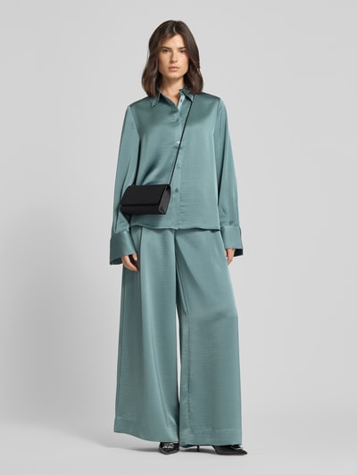 Essentiel Antwerp Oversized Langarmbluse mit Hemdblusenkragen Modell 'IPOMOEA' Petrol 1
