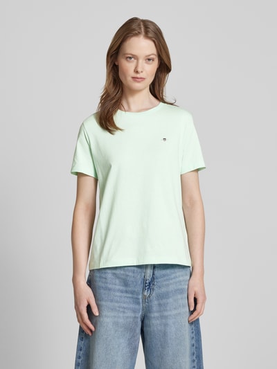 Gant T-shirt met labelprint Mintgroen - 4