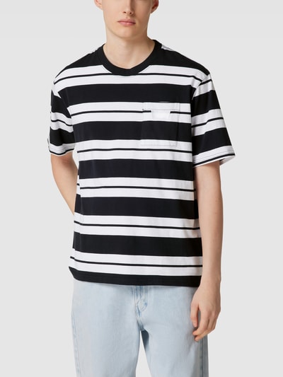 Levi's® T-shirt met streepmotief, model 'STAY LOOSE GRAPHIC' Zwart - 4