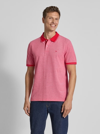 Fynch-Hatton Poloshirt met labelstitching Rood - 4