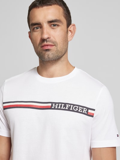Tommy Hilfiger T-Shirt mit Label-Print Weiss 3