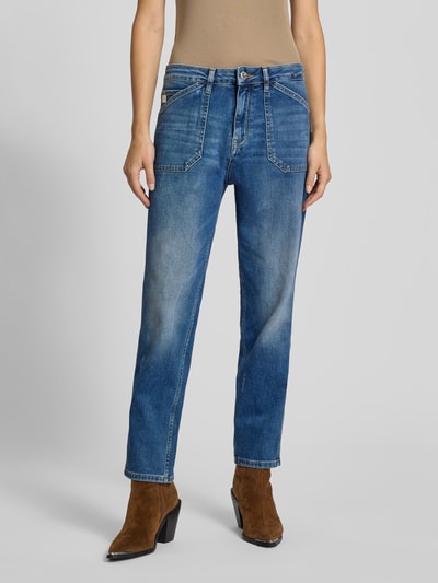 Goldgarn Jeansy o kroju straight fit z kieszeniami z patką model ‘Schönau’ Niebieski 4