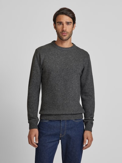 Casual Friday Gebreide pullover met structuurmotief, model 'Karl' Middengrijs gemêleerd - 4