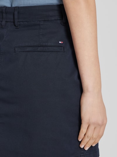 Tommy Hilfiger Spódnica mini z kieszeniami z tyłu model ‘COTTON GMD’ Ciemnoniebieski 3