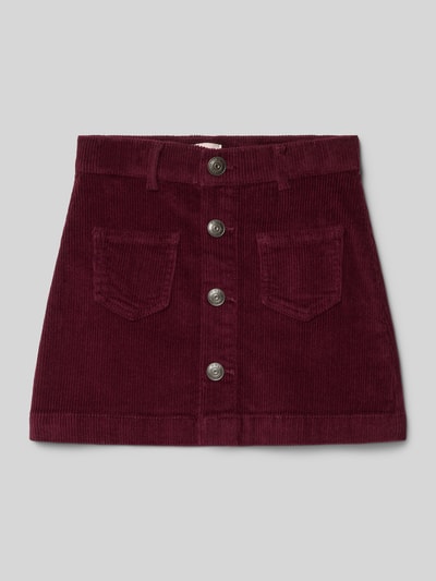 Only Uitlopende minirok van katoenmix, model 'AMAZING' Prune - 1