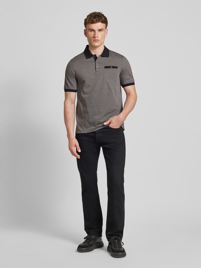 bugatti Poloshirt mit Kontrastbesatz Camel 1