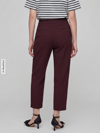 Raffaello Rossi Regular fit barrel leg broek met labeldetail model 'PHIBI' Donkerbruin - 5