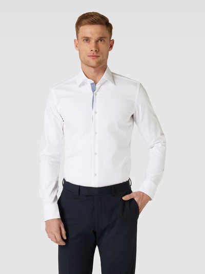 BOSS Slim Fit Slim Fit Business-Hemd mit Kentkragen Modell 'Hank' Weiss 4