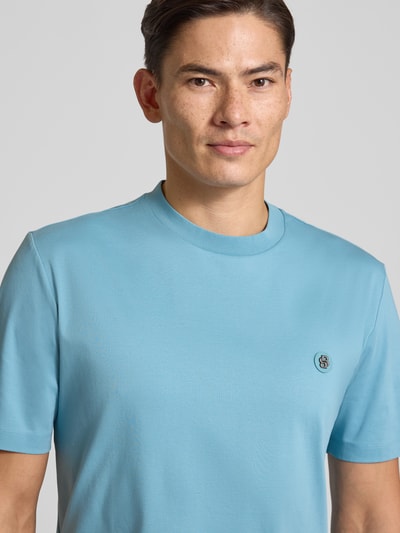 BOSS Regular fit T-shirt van puur katoen, model 'TAUT' Aquablauw - 3