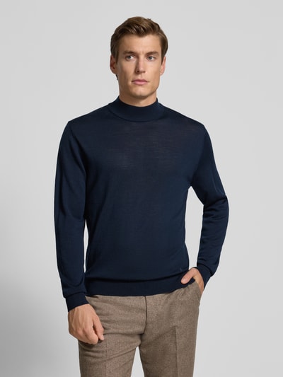 Manuel Ritz Gebreide pullover van merinowol Marineblauw - 4