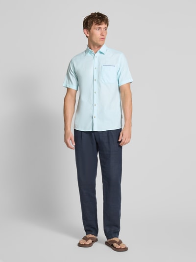 Tom Tailor Regular Fit Freizeithemd aus reiner Baumwolle Helltuerkis 1