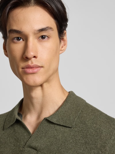 Christian Berg Men Strickpullover aus Woll-Kaschmir-Mix Oliv Melange 3