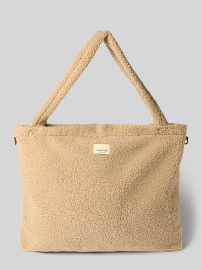 STUDIO NOOS Shopper van teddybont met labeldetail Ecru - 2