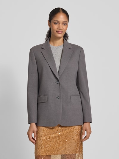 Jake*s Collection Regular fit blazer met klepzakken Donkergrijs - 4