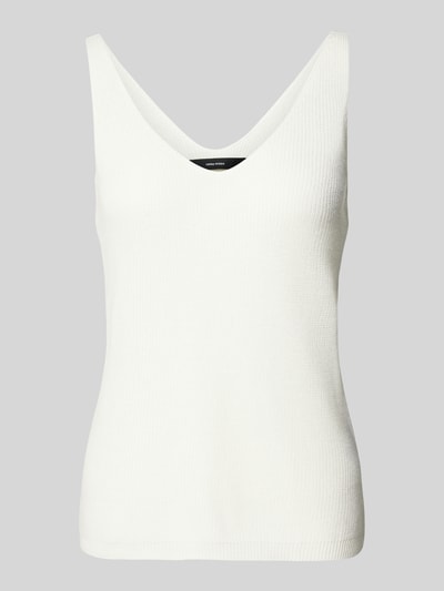 Vero Moda Gebreide top met afgeronde V-hals, model 'NEWLEX SUN' Wit - 2