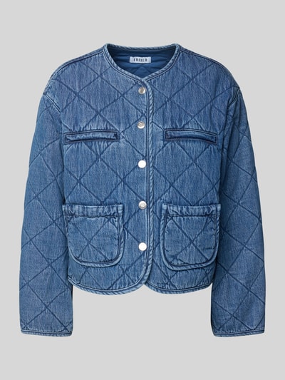 EDITED Steppjacke mit Druckknopfverschluss Modell 'Margo' Jeansblau 2