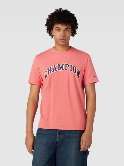 CHAMPION T-shirt met label- en logostitching, model 'Rochester' Rood - 4
