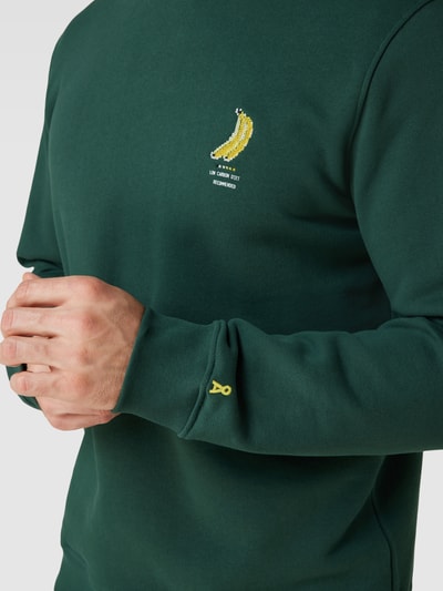 Armedangels Sweatshirt met stitchingdetail, model 'BAARO PIXXEL' Donkergroen - 3