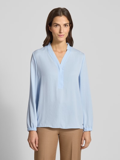 Marc Cain Regular fit blouse met V-hals Lichtblauw - 4