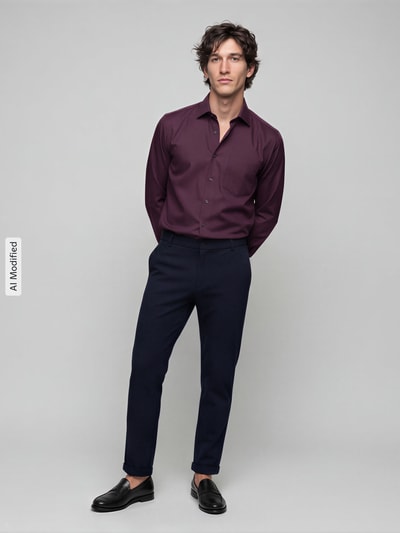 Seidensticker Regular Fit Businesshemd aus reiner Baumwolle Modell 'New Kent' Bordeaux 1