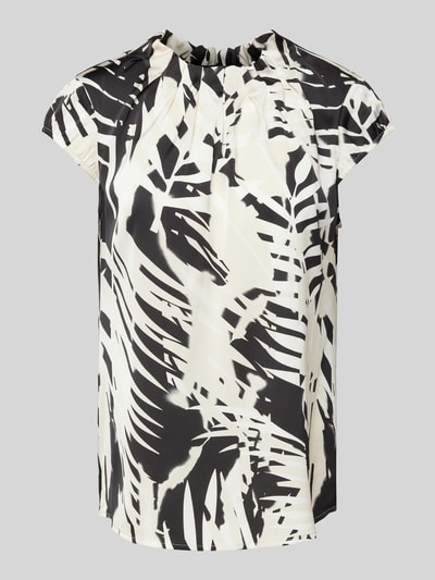 comma Blouseshirt met all-over motief Zwart - 2