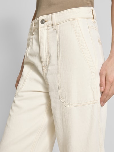 BOSS Orange Wide leg jeans met siernaden, model 'Barby' Wit - 3