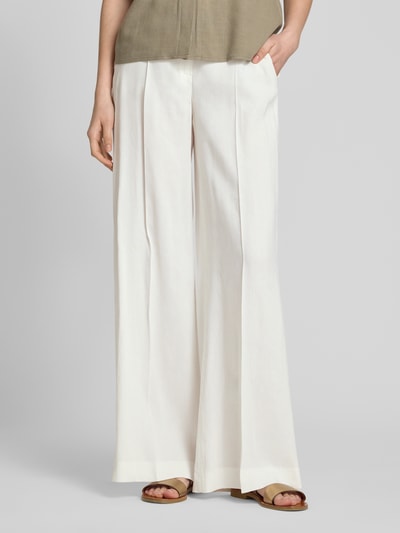 SEDUCTIVE Linnen broek met persplooien, model 'SHILOH' Offwhite - 4