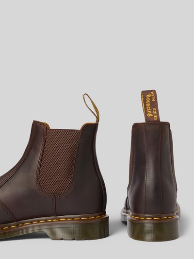 Dr. Martens Chelsea boots van leer met siernaad Middenbruin - 2