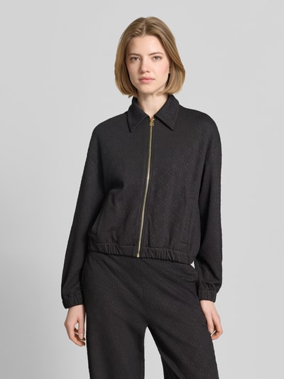 HUGO Regular Fit Sweatjacke mit Allover-Muster Modell 'DAYANE' Black 4