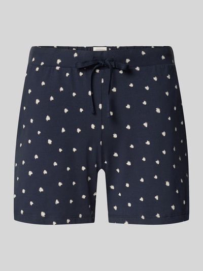 Produktfoto, Regular Fit Pyjama-Shorts aus Baumwoll-Mix von SCHIESSER, dunkelblau mit weißen Punkten, elastischer Bund, Tunnelzug