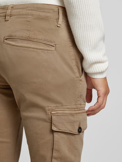 MAC Tapered fit cargobroek met riemlussen, model 'Driver' Beige - 3