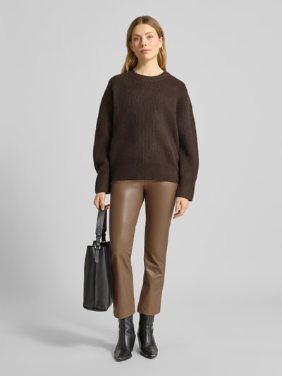 Raffaello Rossi Flared bootcut broek in leerlook, model 'MACY' Beige - 1