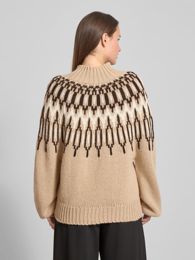 Drykorn Sweter z dzianiny z prążkowanymi wykończeniami Piaskowy 5