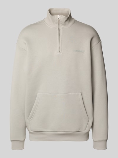 REVIEW Sweatshirt mit Label-Print Hellgrau 2