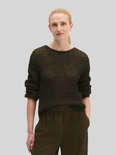 Marc O'Polo Regular Fit Pullover aus Baumwoll-Mix Mittelbraun 4