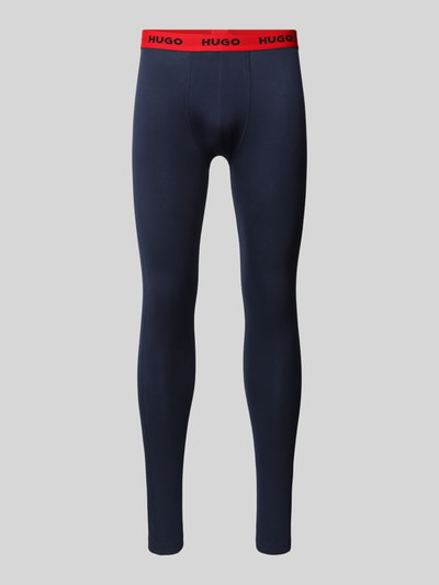 HUGO Legging met label in band, model 'LONG JOHN' Marineblauw - 1