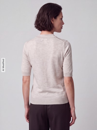 s.Oliver BLACK LABEL Pullover met mock neck Zand - 5