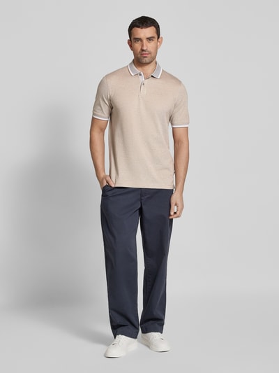 bugatti Poloshirt mit Label-Detail Camel 1