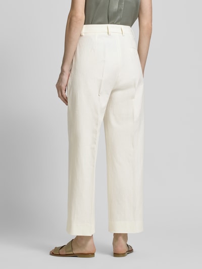 SEDUCTIVE Broek van linnenmix met persplooien, model 'DOMINICA' Offwhite - 5